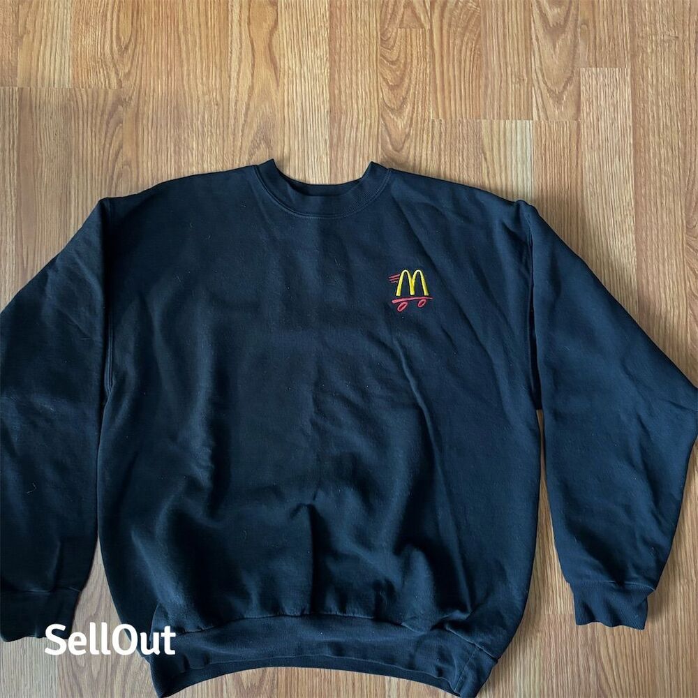 Vintage McDonald's Logo Black Crewneck Sweatshirt Standard Unisex Size M